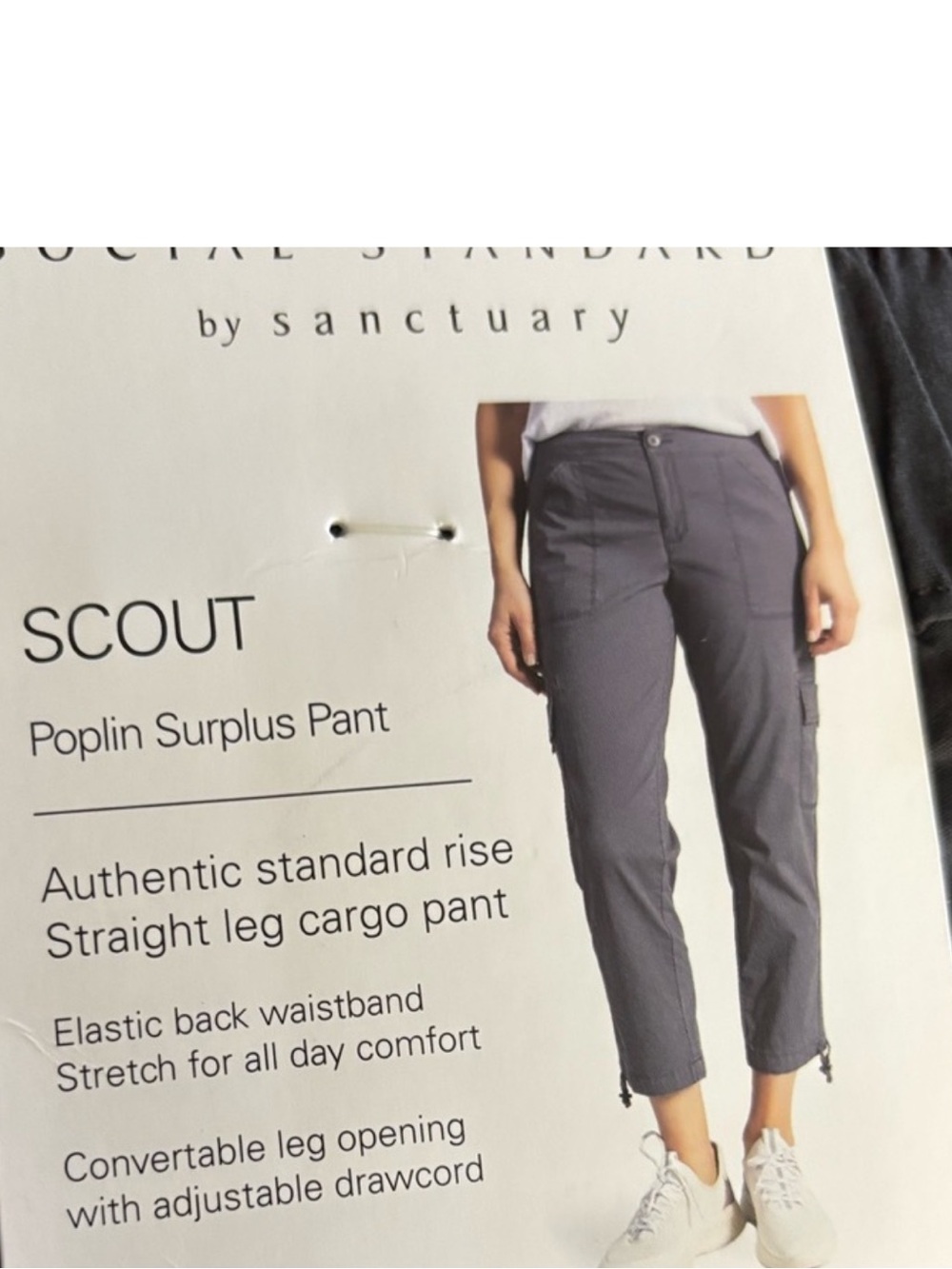 Social Standard lightweight Scout Poplin Surplus Cropped Pants NWT szXS GRAY